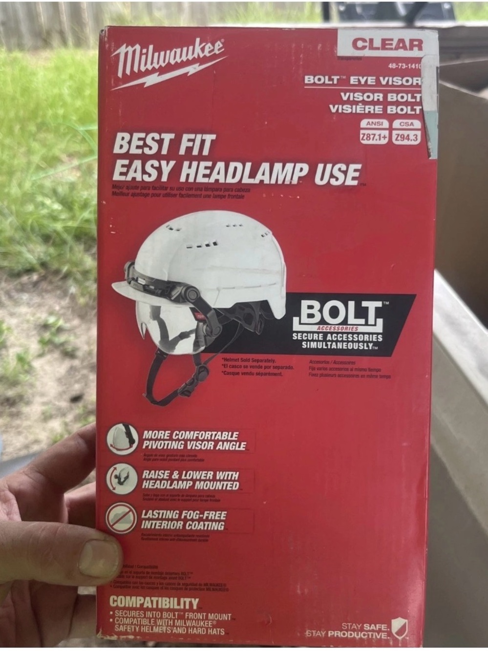 Milwaukee Clear Bolt Pivoting Visor - White